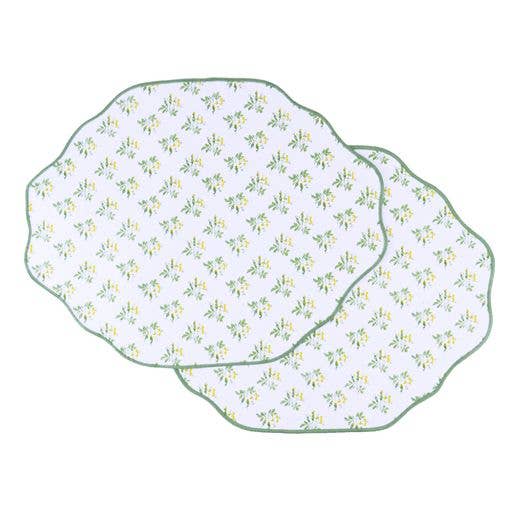 Garden Buds Scalloped Reversible Placemat Set