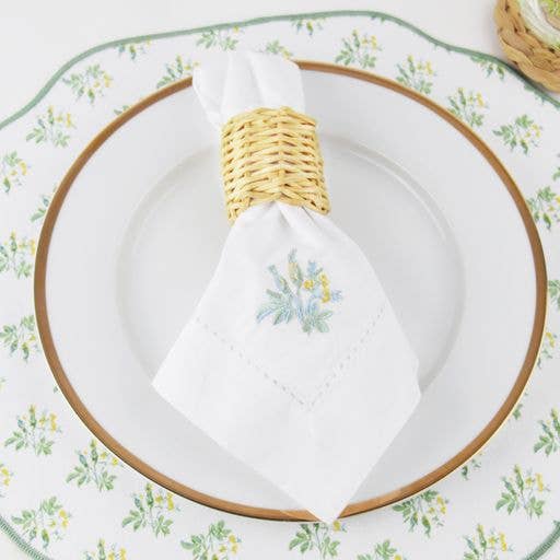 Garden Buds Scalloped Reversible Placemat Set