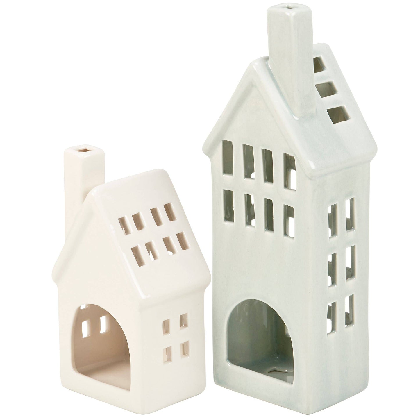 Village House Candle Holder Set