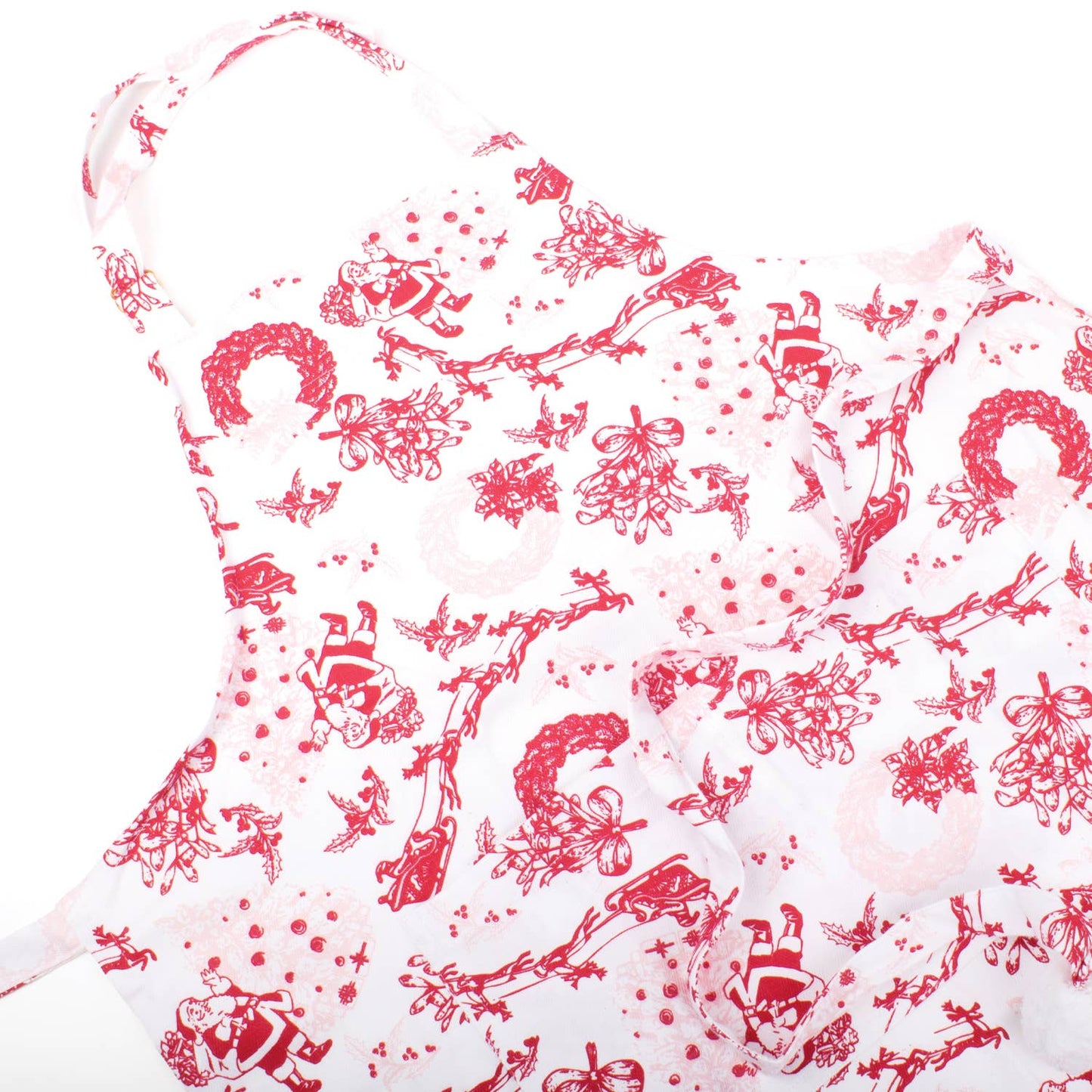 Santa Toile PomPom Apron