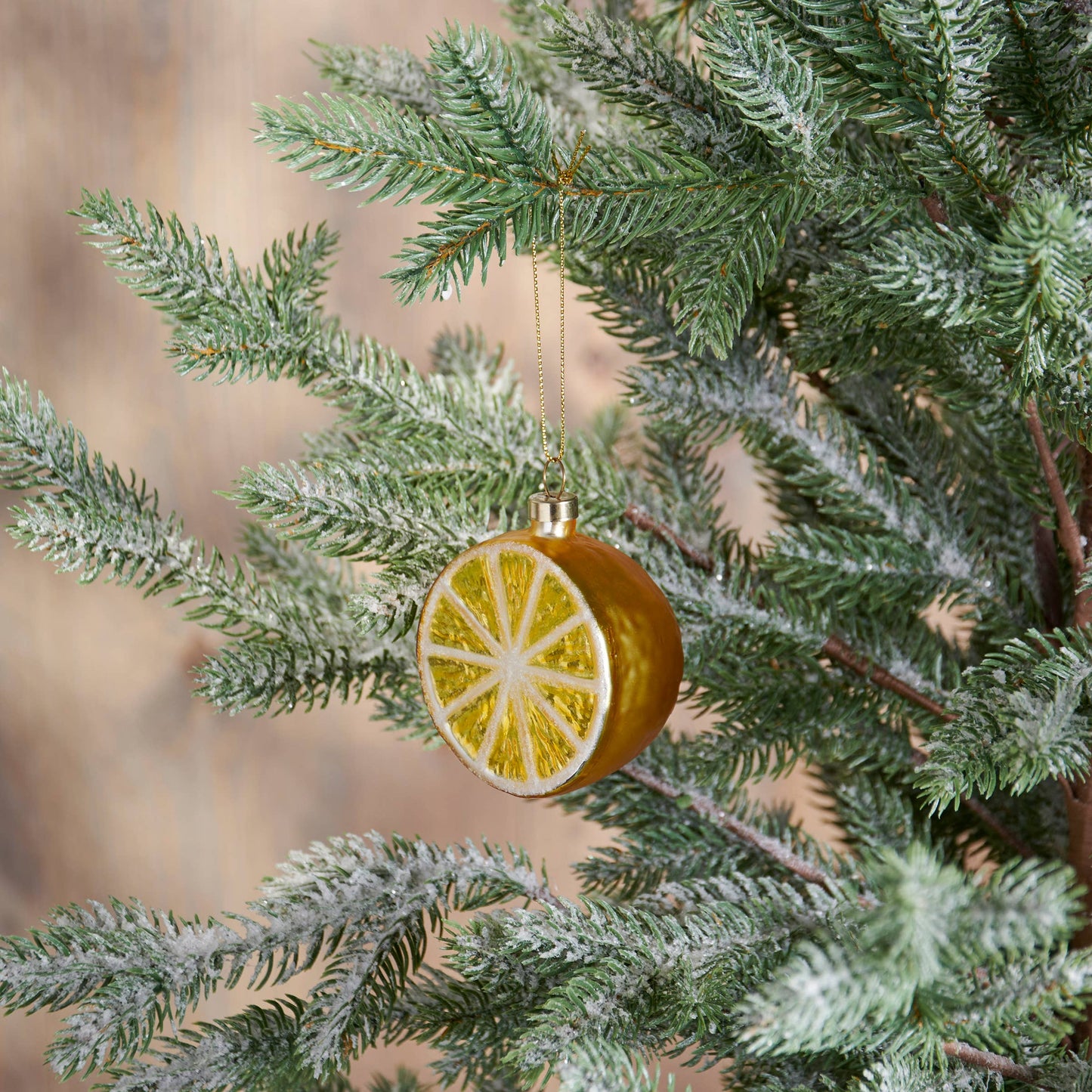 Glass Lemon Half Ornament