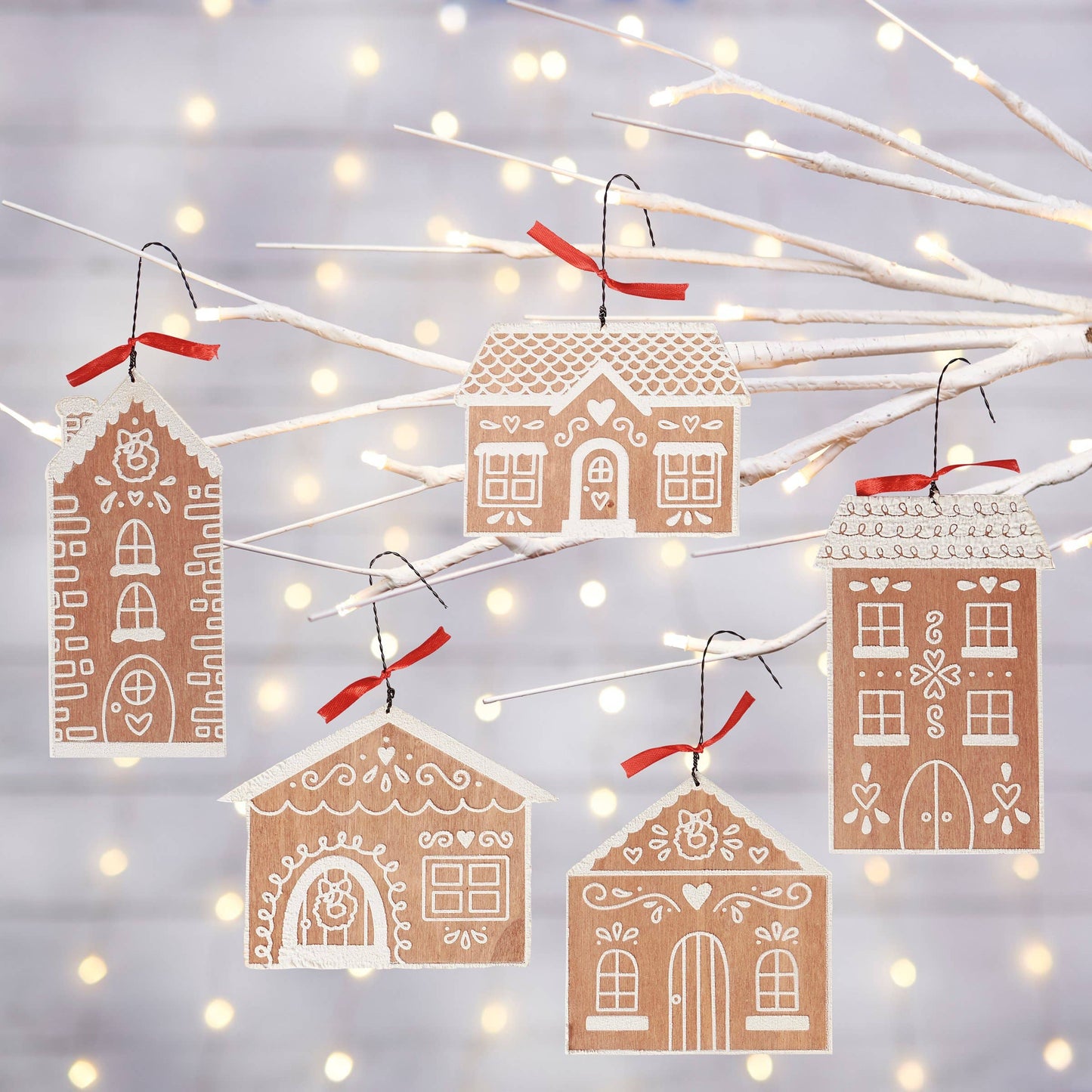 Gingerbread House Ornament Set