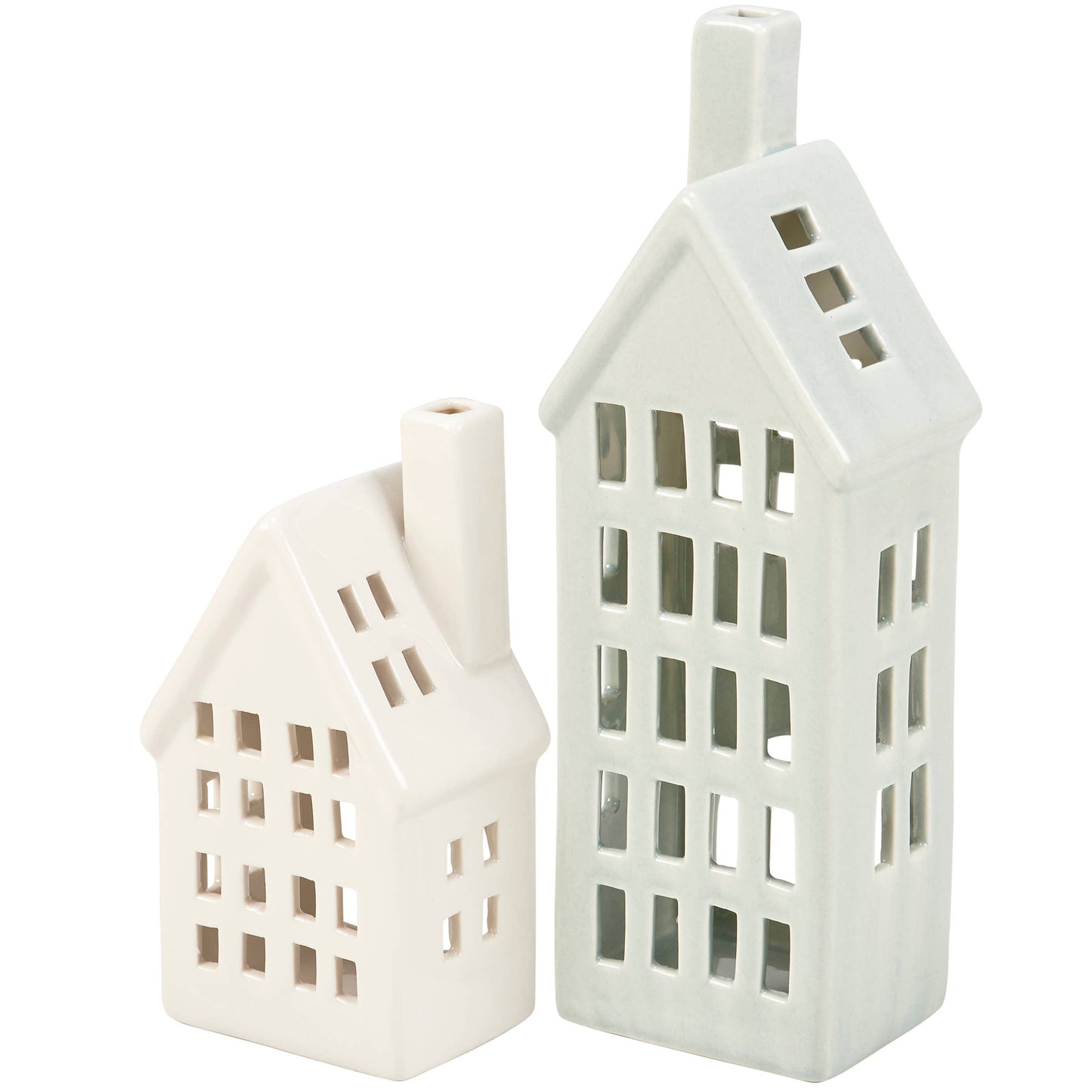 Village House Candle Holder Set